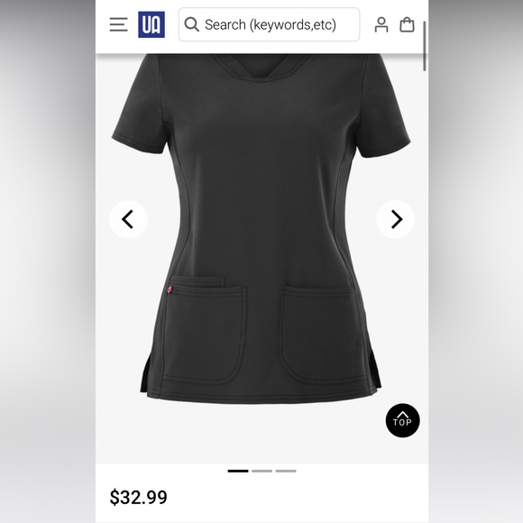 HeartSoul Women's V-Neck Scrub Top - Black - Picture 8 of 8